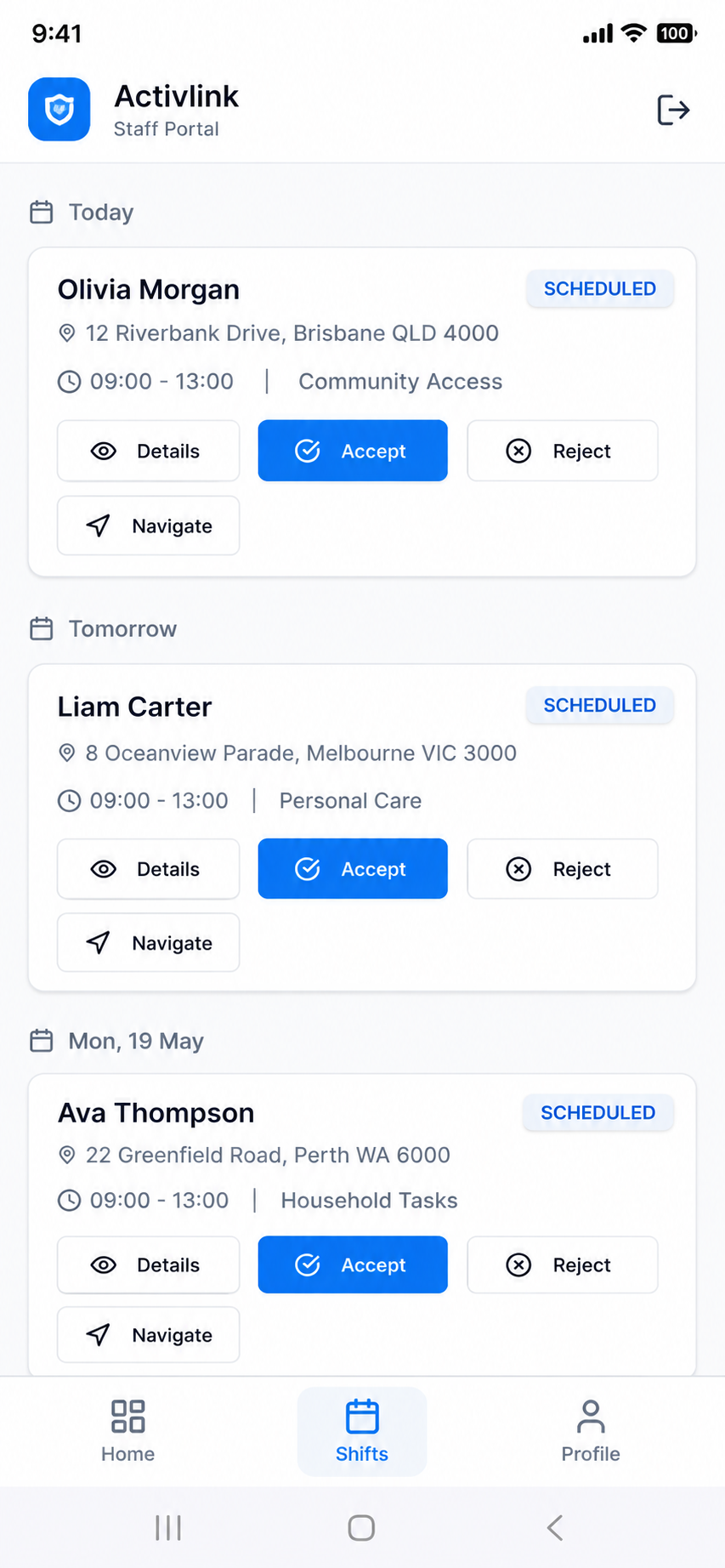 Staff PWA preview